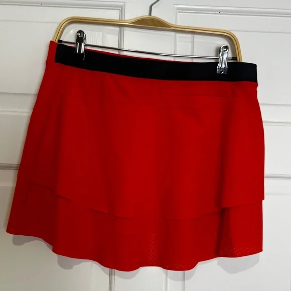 Nike Red Mini Skirt with Silver Logo - Picture 2 of 7
